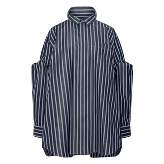 sacai Shirts, female, Blue, Size: M Poplin Shirt