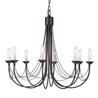 Netlighting Carisbrooke 8 Light Chandelier Black Finish E14