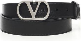 Valentino Garavani VLogo Signature Riem - Heren - Riemen - Zwart - 110 CM - Leer - Accessoires