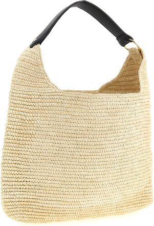 Maison Michel Womens Beige Raffia Shoulder Bag