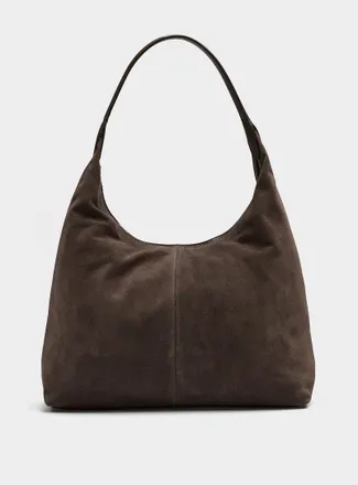 Simons Womens Minimalist suede tote bag Exclusive collection from Italy