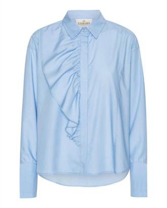Karmamia Womens Drew Shirt In Sky Blue Cotton