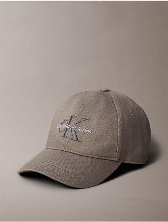 Calvin Klein Mens Monogram Logo Baseball Cap - Grey - OS