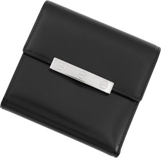 Cartier Black Leather Wallet (Tri-Fold) (Pre-Owned)