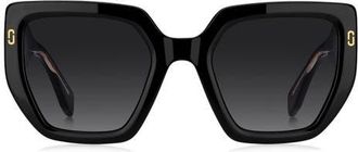 Marc Jacobs 52mm Gradient Square Sunglasses in Black/Dark Grey at Nordstrom