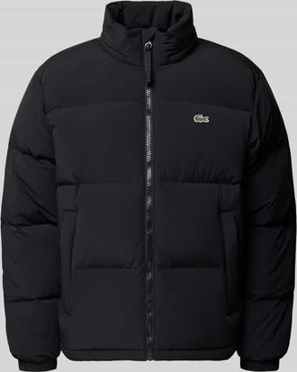 Lacoste Regular Fit Daunenjacke mit Stehkragen und integrierter Kapuze in Black, Größe XL