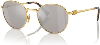 Miu Miu MU55ZS5AK07F Gold Round-Frame Sunglasses - Gold