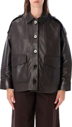 Sessun Harriboyd Boxy Cropped Leather Jacket