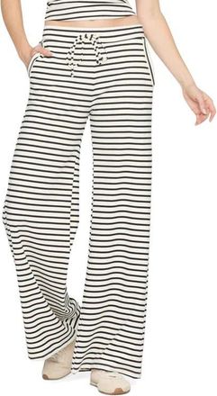 Project Social T Thea Striped Wide Leg Pants in Ivory/black at Nordstrom, Size X-Small