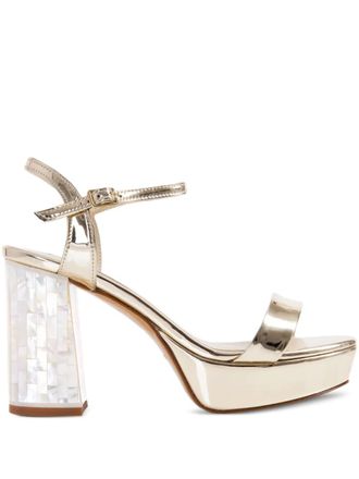 Freya Rose Gigi block-heel sandals - women - Patent Leather/Kid Leather/Calf Leather - 41 - Gold