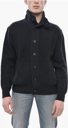 Paolo Pecora Wool-Blend High-Neck Cardigan size Xxl