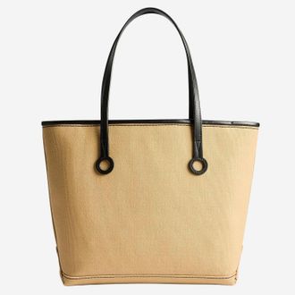 J.W.Anderson Womens Small Anchor Tote Bag Beige Cotton Shoulder