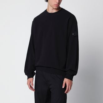 Stone Island Felpa nera in cotone