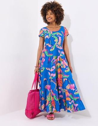 Joe Browns Cotton Maxi Dress in Mega Palm Trees at Nordstrom, Size 14