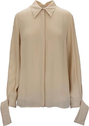 Elisabetta Franchi Overhemden, Dames, Beige, S, Button-Up Blouse