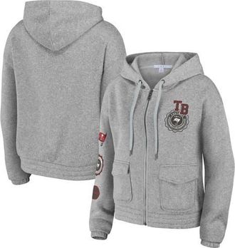 WEAR by Erin Andrews Womens WEAR by Erin Andrews Heather Gray Tampa Bay Buccaneers Full-Zip Hoodie at Nordstrom, Size Xx-Large
