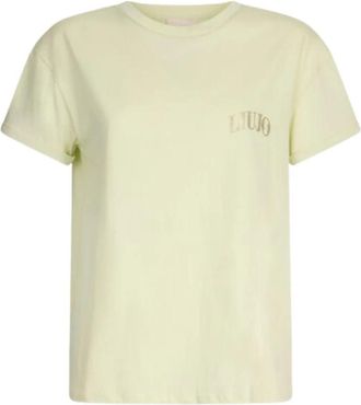 Liu Jo T-shirt met korte mouwen - Dames - T-shirts - Beige - XS - Katoen - Tops