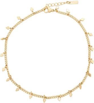 Pompeii3 Sabrina Anklet 4mm Curb Chain 10 Lobster Clasp 18k Plated Yellow gold