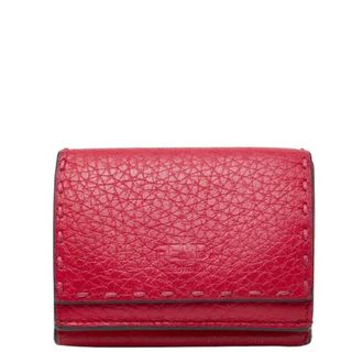 Fendi Pink Leather Wallet (Tri-Fold) (Pre-Owned)