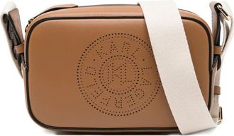 Karl Lagerfeld Borsa a tracolla con placca logo - Marrone