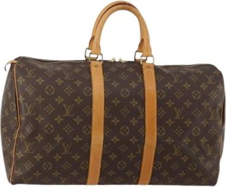 Louis Vuitton Pre-owned Boston Bag - Dames - Vintage Weekendtas - Bruin - ONE Size - Leer - Vintage