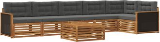 vidaXL Conjunto De Sof&aacute;s De Exterior 7 Uds. Natural Y Antracita Vidaxl