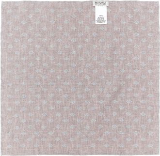 Brunello Cucinelli Silk Diamond-Patterned Pocket Square - Multicolor