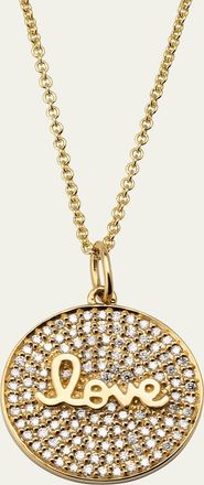 Sydney Evan Diamond Love Script Medallion Necklace