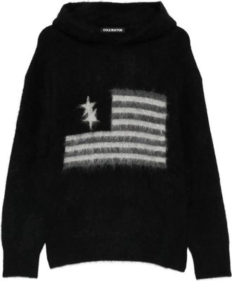Cole Buxton Hoodie met vlagpatroon - Zwart