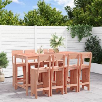 vidaXL Juego De Muebles De Jard&iacute;n 9 Pzas Madera Maciza Abeto Douglas Vidaxl