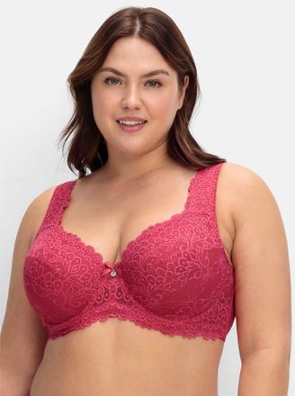 Sheego B&uuml;gel-BH SHEEGO, Damen, Gr. 11,5, Cup B, lila (orchidee), 85% Polyamid, 15% Elasthan, BHs B&uuml;gel-BH