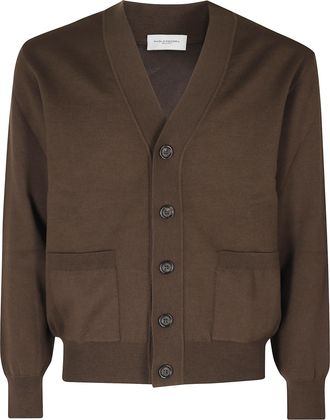 Paolo Pecora Brown Merino Wool V-Neck Cardigan