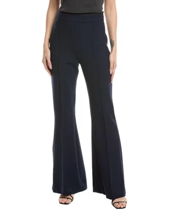 Oscar De La Renta Side Zip Flare Stretch Wool-Blend Pant