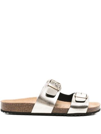 Geox Brionia buckle-detail suede sandals - Gold