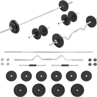 vidaXL Juego De Barras Y Pesas 30 Kg Vidaxl