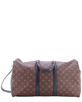 Louis Vuitton Keepall Bandouliere Bag Macassar Monogram Canvas 45 (Authentic Pre-Loved)