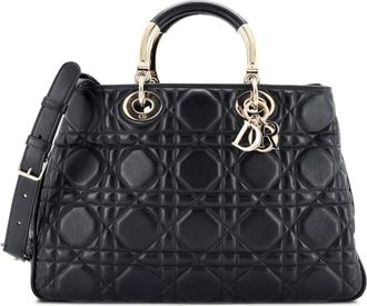 Dior Lady 95.22 Bag Cannage Embossed Leather Large tote bag - Zwart