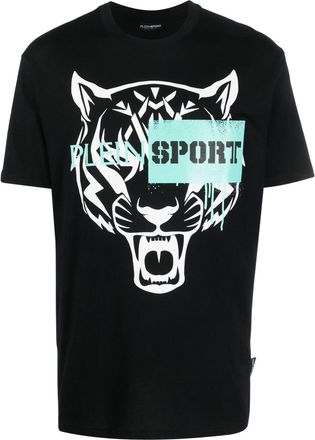 Plein Sport graphic-print short-sleeved T-shirt - men - Cotton/Polyester/Polyurethane/Spandex/Elastane - XXXL - Black