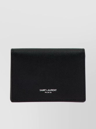 Saint Laurent leather grain de poudre business card holder