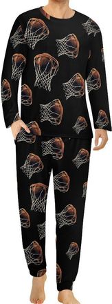 Generic Basketball Player Mens Pajamas Set Long Sleeve Tops And Bottoms Soft Nightwear Comfy Loungewear Pj Sets XL