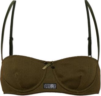 Maison Margiela Logo Bra - Dames - Ondergoed - Groen - Maat: L Katoen