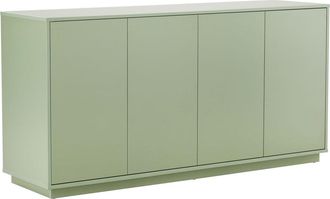 Oviala Aparador moderno rectangular de 4 puertas 160 cm verde