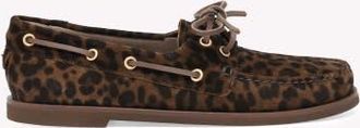 Gianvito Rossi Vand&eacute;e Mocassin in Leopard Print Suede at Nordstrom, Size 34.5