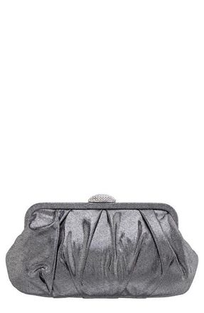 Nina Concord Frame Clutch in Gunmetal at Nordstrom