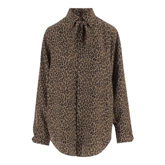 SA SU PHI Shirts, female, Multicolor, Size: 2XL Silk Shirt with Animal Print