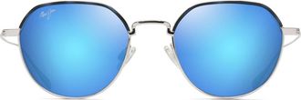 Maui Jim Island Eyes 50mm Mirrored PolarizedPlus2 Square Sunglasses in Silver at Nordstrom