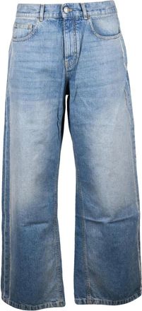 Palm Angels Jeans, Heren, Blauw, W32, Katoen, 5 Tasche Jeans