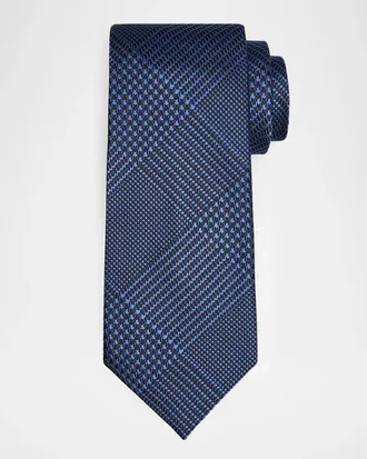 Tom Ford Men & apos;s Glen Plaid Linen Tie