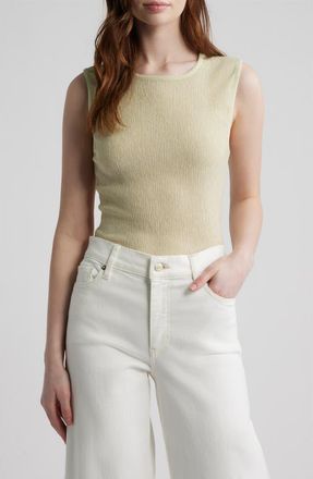 Frame Denim The Dimensional Mesh Tank in Soft Lime at Nordstrom, Size X-Small