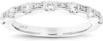 Vir Jewels 1/2 cttw Lab Grown Diamond Wedding Band in Sterling Silver For Women